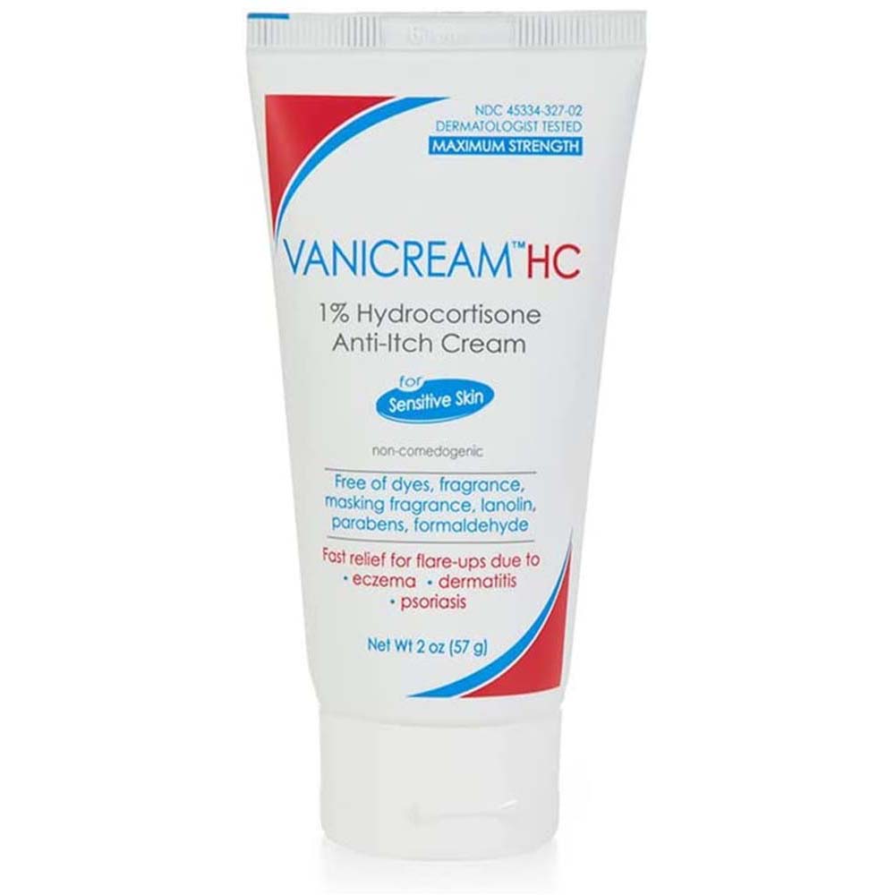 VaniCream HC 1% Hydrocortisone Anti-Itch Cream (2 oz)